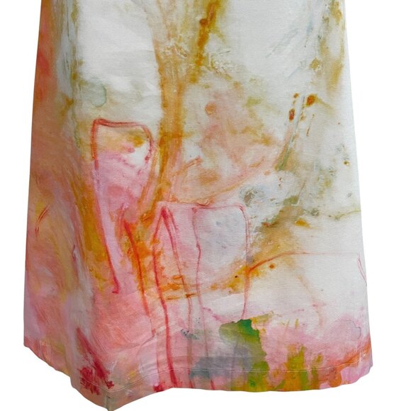 Claire Desjardins Art Skirt Size 2 A Line Midi Painterly Abstract Print White - Picture 8 of 10